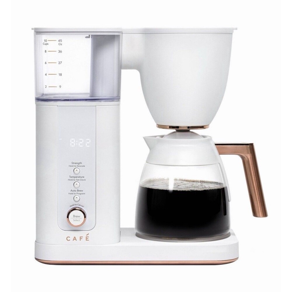 NEW GE Appliances CAFE Specialty Drip Coffee Maker with Glass Carafe Matte White